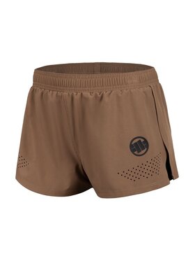 PITBULL PITBULL Szorty sportowe Spodenki Sportowe Damskie Performance Pro plus Small Logo XL Beżowy Regular Fit