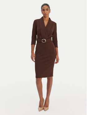 Rinascimento Rinascimento Kokteilinė suknelė CFC0126777003 Ruda Slim Fit