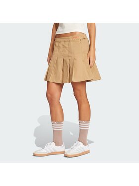 adidas adidas Spódnica plisowana Pleated Beżowy Regular Fit