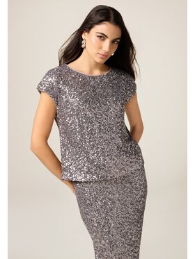 Oltre Oltre T-shirt G030J004388N013 Argento Regular Fit