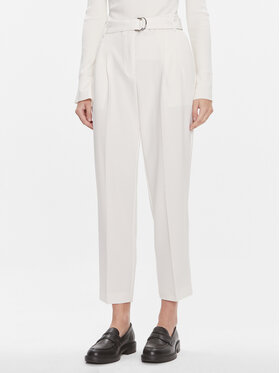 BOSS Boss Bavlnené nohavice Tapiah 50490037 Écru Relaxed Fit