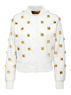 PHILIPP PLEIN PHILIPP PLEIN Kožená bunda 3079 Biela Slim Fit