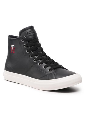 Tommy Hilfiger Tommy Hilfiger Αθλητικά Th Hi Vulc Street Leather FM0FM04739 Μαύρο
