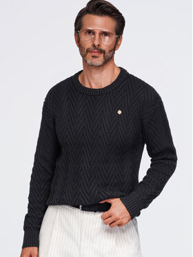 Ombre Ombre Svetr OM-SWSW-0190 Černá Regular Fit