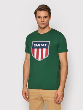 Gant Gant T-shirt Retro Shield 2003112 Zelena Regular Fit