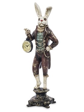 MIAhome MIAhome Figurka królik CONIGLIO na podwyższeniu z zegarkiem Kolorowy