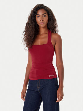 Guess Guess Top W5YP28 KACM2 Czerwony Regular Fit