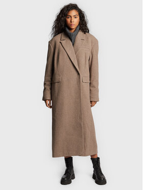 Herskind Herskind Vlněný kabát Wanda 4575816 Béžová Oversize