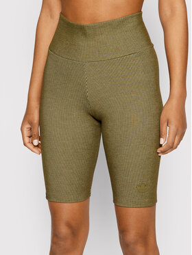 adidas adidas Cyklistické šortky 2 Colored Rib HF2105 Zelená Slim Fit