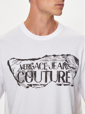 Versace Jeans Couture Majica 76GAHE03 Bela Regular Fit