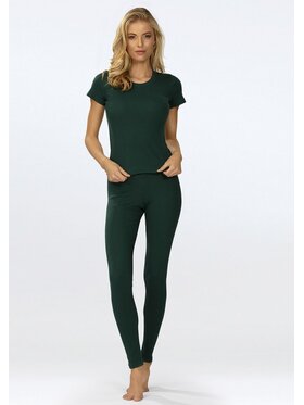 DKaren Sport DKaren Sport Komplet bluzka i spodnie Halima Zielony Slim Fit