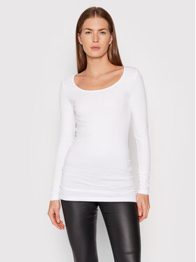 Vero Moda Vero Moda Bluzka Maxi 10152908 Biały Slim Fit