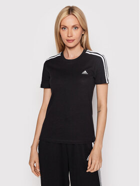 adidas adidas Póló Loungewear Essentials 3-Stripes GL0784 Fekete Slim Fit