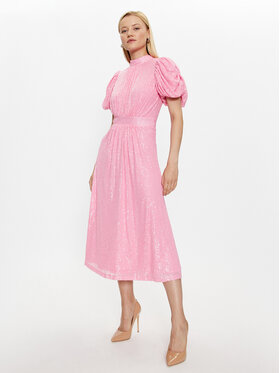 ROTATE ROTATE Sukienka koktajlowa Sequins Puff Sleeve 100058224 Różowy Regular Fit