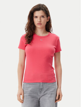 Tommy Jeans Tommy Jeans T-Shirt Essential DW0DW17383 Różowy Slim Fit