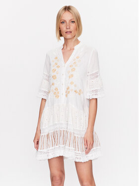 Iconique Iconique Лятна рокля IC23 027 Бял Regular Fit