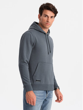 Ombre Ombre Mikina OM-SSBN-0161 Šedá Regular Fit