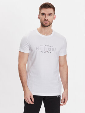 Tommy Hilfiger Tommy Hilfiger T-shirt Curve Logo MW0MW30034 Blanc Slim Fit