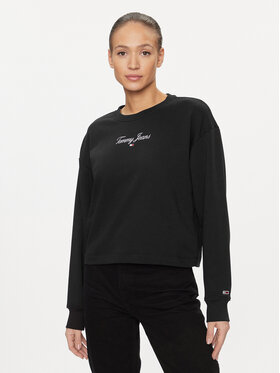 Tommy Jeans Tommy Jeans Bluza Essential Logo DW0DW16140 Czarny Relaxed Fit