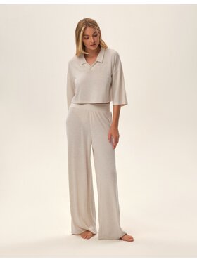 Esotiq Esotiq Piżama 42077 Beżowy Regular Fit