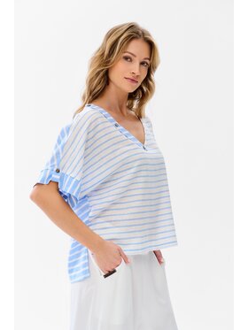 blue shadow blue shadow Bluzka First Niebieski Regular Fit