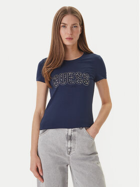 Guess Guess Póló W5GI04 J1314 Sötétkék Slim Fit
