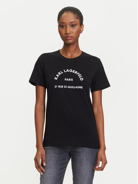 KARL LAGERFELD KARL LAGERFELD T-shirt A3W17105 Crna Regular Fit
