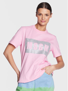MSGM MSGM Tricou 3441MDM520G 237002 Roz Regular Fit