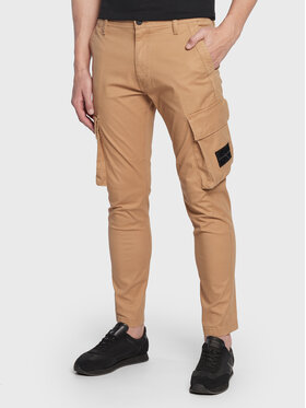 Calvin Klein Jeans Calvin Klein Jeans Kalhoty z materiálu J30J322043 Béžová Regular Fit
