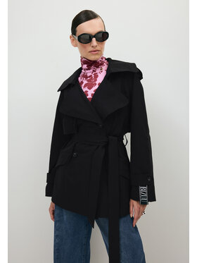BIZUU BIZUU Trencz RACHY TRENCH COAT Czarny Standard Fit