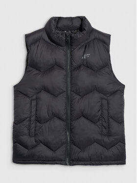 4F 4F Kamizelka OUTERWEAR Czarny Regular Fit
