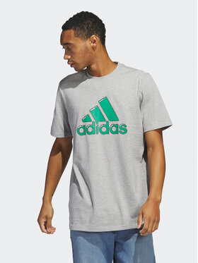 adidas adidas T-Shirt Logo Pen Fill-Sportswear Graphic HS2514 Szary Regular Fit