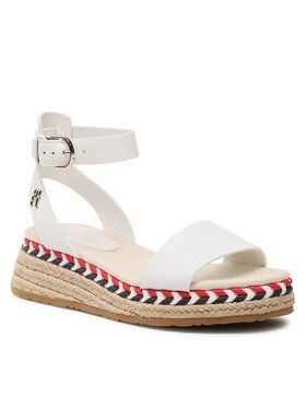 Tommy Hilfiger Tommy Hilfiger Εσπαντρίγιες Low Wedge Sandal FW0FW07080 Λευκό