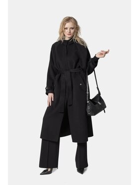 PINKO PINKO Płaszcz wełniany Cartoccio Cappotto Czarny Regular Fit