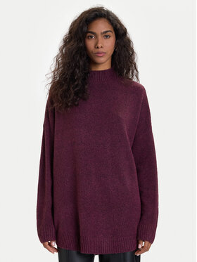 Vero Moda Vero Moda Sweter Plaza 10290784 Fioletowy Loose Fit