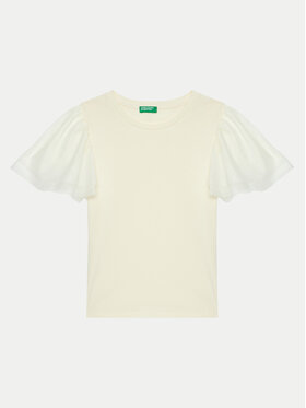 United Colors Of Benetton United Colors Of Benetton Тишърт 3Q8DC10LW Екрю Regular Fit