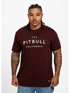 PITBULL PITBULL T-Shirt Koszulka Bordowy Regular Fit