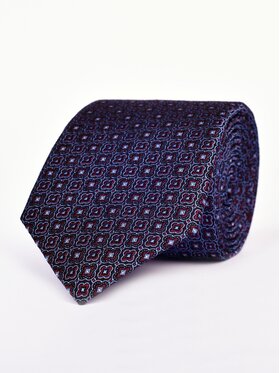 ELSNER ELSNER Krawat JEDWAB ŻAKARD A0940 Granatowy