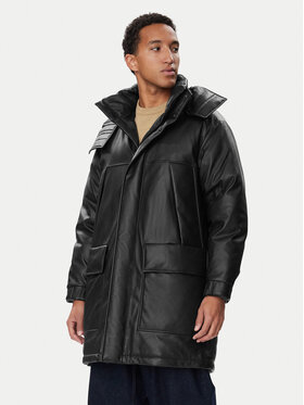 HUGO HUGO Куртка зі штучної шкіри Misian2441 50522494 Чорний Relaxed Fit