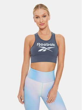 Reebok Reebok Marškinėliai Big Logo Cotton Bralette 100076022 Pilka Slim Fit
