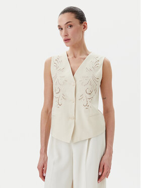 TWINSET TWINSET Vestă elegantă 251TP2161 Bej Slim Fit