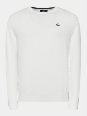 La Martina La Martina Sweter Wilmar WMS002 YW091 Biały Regular Fit