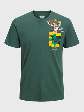 Jack&Jones Jack&Jones T-Shirt Christmas 12221436 Πράσινο Regular Fit