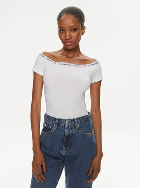Calvin Klein Jeans Calvin Klein Jeans Μπλουζάκι Logo J20J223098 Λευκό Slim Fit