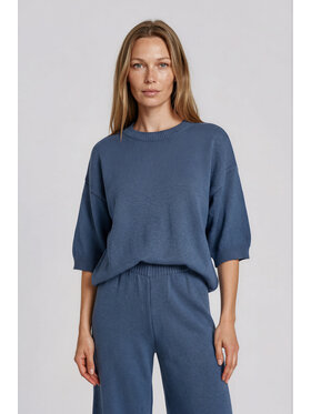Fobya Fobya Bluzka F3013 Granatowy Basic Fit