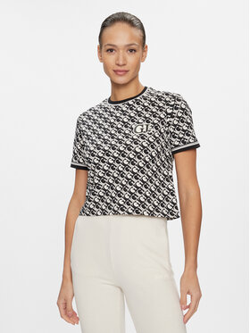 Guess Guess Tricou Logomania Crop Tee V4RI03 J1314 Negru Cropped Fit