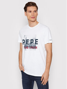 Pepe Jeans Pepe Jeans Тишърт Randall PM508017 Бял Regular Fit