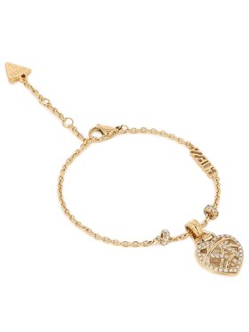 Guess Guess Bransoletka Heart Cage JUBB03 100JW Żółte złoto