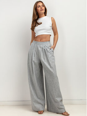 Tessita Tessita Spodnie materiałowe T432/1/XXL Szary Wide Leg