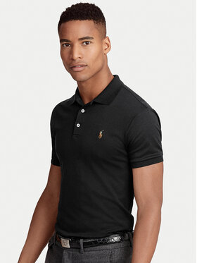 Polo Ralph Lauren Polo Ralph Lauren Тениска с яка и копчета Ssl-Knt 710685514002 Черен Slim Fit